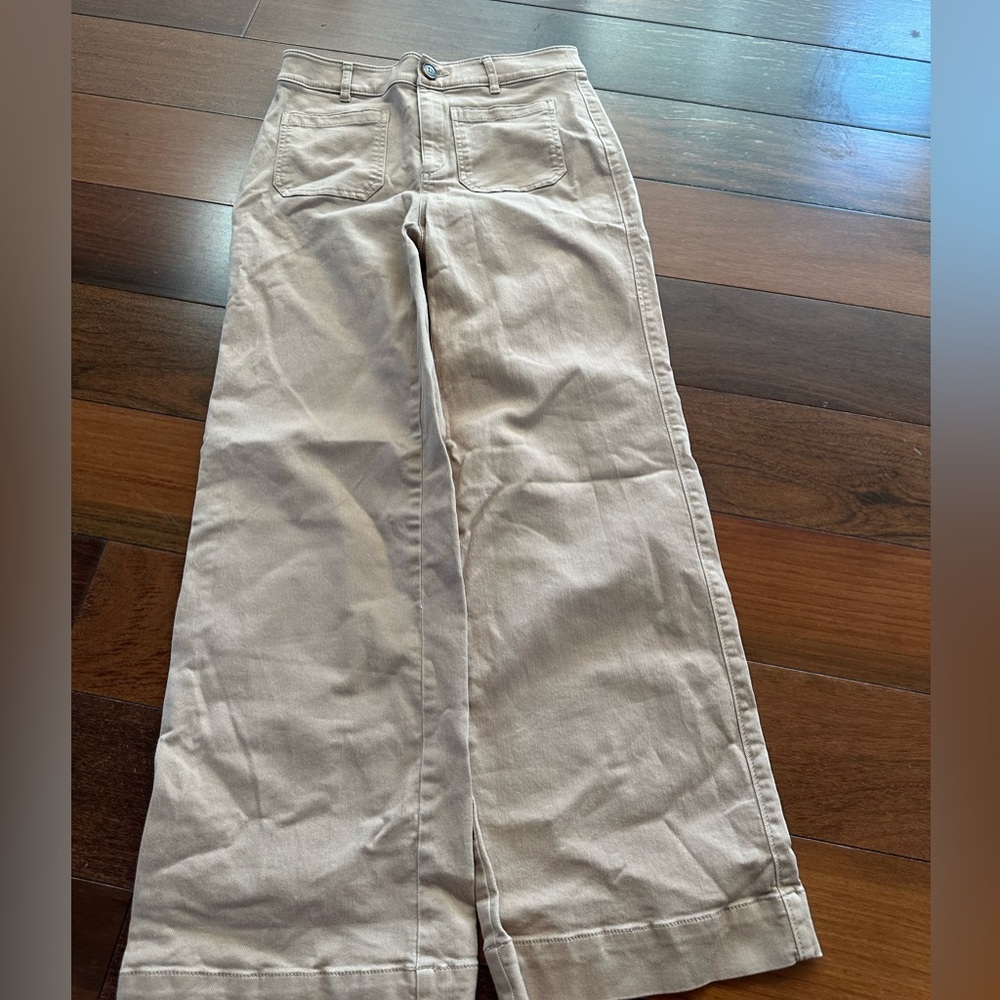 Loft Beige Wide-Leg Pants
